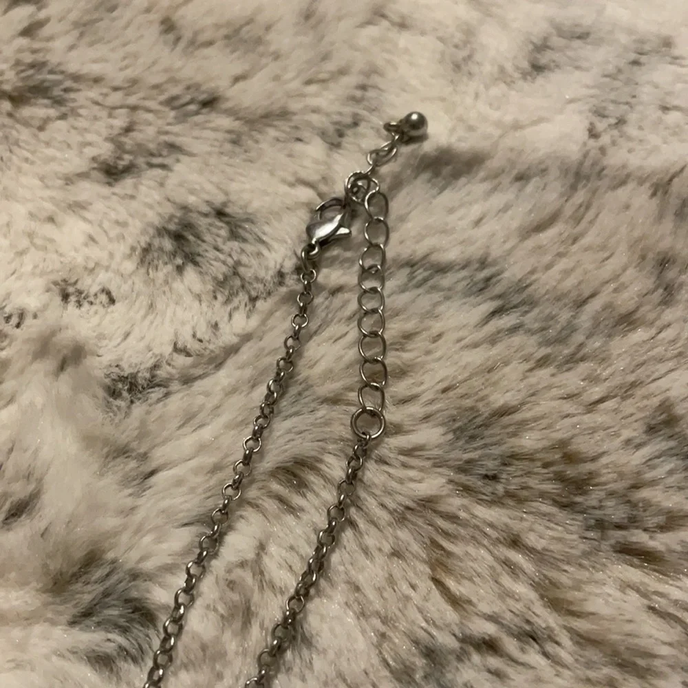 Long silver and turquoise necklace‎